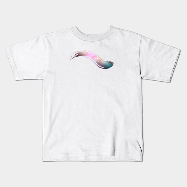Paint brush stroke galaxy: dancing whoosh Kids T-Shirt by Blacklinesw9